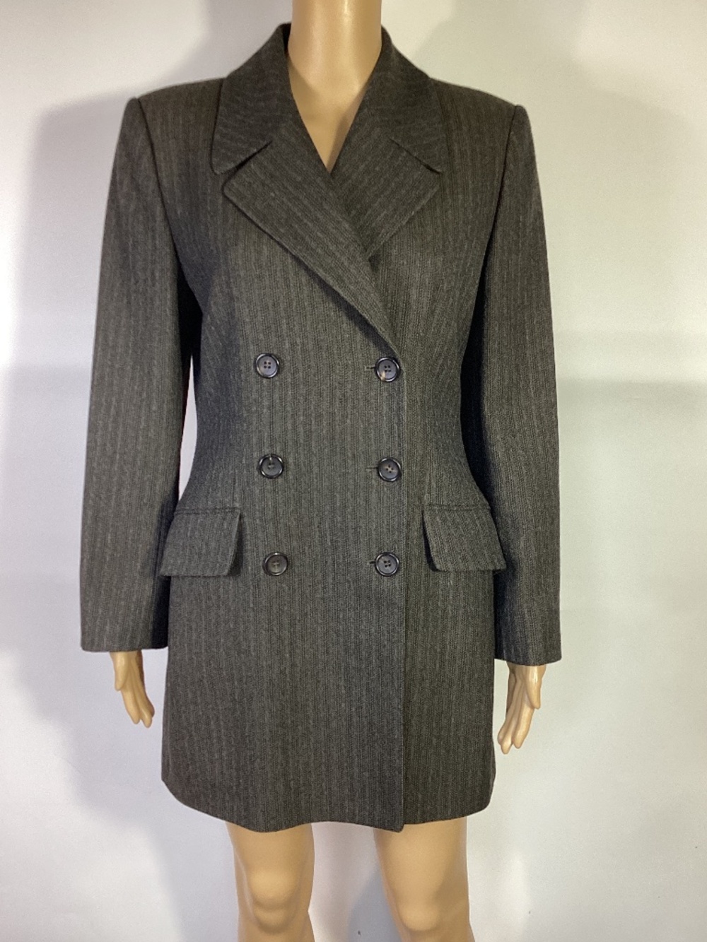 LUCIANO BARBERA ITALY LONG BROWN WOOL Blazer Sz 42